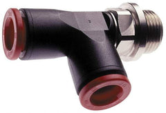 Norgren - 8mm Tube OD, 1/4 BSPP Brass Push-to-Connect Tube Male Swivel Run Tee - Tube to Male BSPP Connection, 150 Max psi, Nitrile O-Ring, 0 to 175°F Working Temp - Exact Tool & Supply
