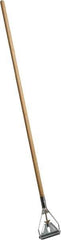 PRO-SOURCE - 54" Wood Quick Connect Mop Handle - Metal Connector, Use with Wet Mops - Exact Tool & Supply