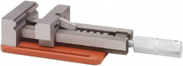Value Collection - 4" Jaw Width, 4" Jaw Opening Capacity, 1" Jaw Height, Toolmaker's Vise - Flat Jaw, 9" OAL - Exact Tool & Supply