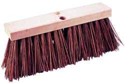 PRO-SOURCE - 14" Rough Surface Palmyra Push Broom - 6-1/4" Bristle Length, Wood Block, Tapered Handle Connection, Handle Sold Separately - Exact Tool & Supply