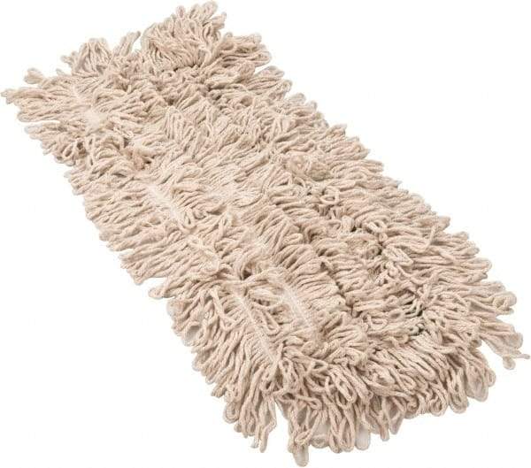 PRO-SOURCE - 24" Long x 5" Wide Yarn Blend Dust Mop Head - Snap-On, White, Looped Head, Launderable - Exact Tool & Supply