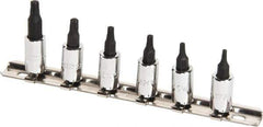 Proto - 6 Piece 1/4" Drive Torx Bit Socket Set - T10 to T30 Torx - Exact Tool & Supply