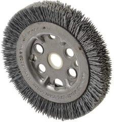 Anderson - 4-1/4" OD, 5/8" Arbor Hole, Crimped Nylon Wheel Brush - 7/16" Face Width - Exact Tool & Supply
