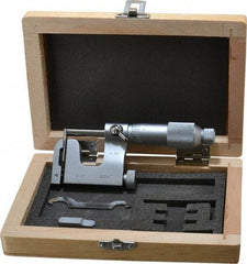 Value Collection - 0 to 1 Inch Range, Carbide Face, Satin Chrome Coated, Mechanical Multi Anvil Micrometer - Friction Thimble, 0.001 Inch Graduation, 0.0001 Inch Accuracy - Exact Tool & Supply