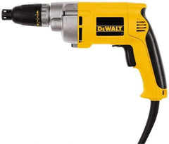 DeWALT - Pistol Grip Handle, 2,500 RPM, 132 In/Lb Torque, Electric Screwdriver - 1/4" Bit Holder, 110 Volts, 6.5 Amps - Exact Tool & Supply