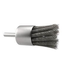 Anderson - 1-1/8" Brush Diam, Knotted, End Brush - 1/4" Diam Shank, 22,000 Max RPM - Exact Tool & Supply