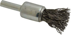 Anderson - 1/2" Brush Diam, Crimped, End Brush - 1/4" Diam Shank, 25,000 Max RPM - Exact Tool & Supply
