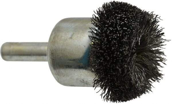 Anderson - 1-1/4" Brush Diam, Crimped, Flared End Brush - 1/4" Diam Shank, 20,000 Max RPM - Exact Tool & Supply