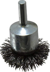 Anderson - 1-1/2" Brush Diam, Crimped, Flared End Brush - 1/4" Diam Shank, 20,000 Max RPM - Exact Tool & Supply