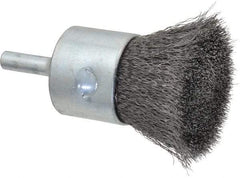 Anderson - 1" Brush Diam, Crimped, End Brush - 1/4" Diam Shank, 22,000 Max RPM - Exact Tool & Supply