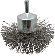 Anderson - 3" Brush Diam, Crimped, Flared End Brush - 1/4" Diam Shank, 16,000 Max RPM - Exact Tool & Supply