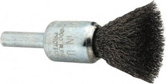 Anderson - 1/2" Brush Diam, Crimped, End Brush - 1/4" Diam Shank, 25,000 Max RPM - Exact Tool & Supply