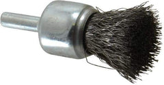 Anderson - 3/4" Brush Diam, Crimped, End Brush - 1/4" Diam Shank, 22,000 Max RPM - Exact Tool & Supply