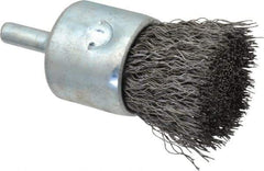 Anderson - 1" Brush Diam, Crimped, End Brush - 1/4" Diam Shank, 22,000 Max RPM - Exact Tool & Supply
