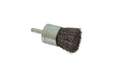 Anderson - 1" Brush Diam, Crimped, End Brush - 1/4" Diam Shank, 22,000 Max RPM - Exact Tool & Supply
