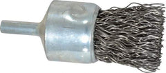 Anderson - 1" Brush Diam, Crimped, End Brush - 1/4" Diam Shank, 22,000 Max RPM - Exact Tool & Supply