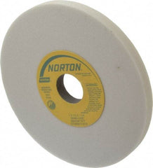 Norton - 7" Diam x 1-1/4" Hole x 1/2" Thick, L Hardness, 60 Grit Surface Grinding Wheel - Aluminum Oxide, Type 1, Medium Grade, 3,600 Max RPM, Vitrified Bond, No Recess - Exact Tool & Supply