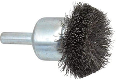 Anderson - 1-1/2" Brush Diam, Crimped, Flared End Brush - 1/4" Diam Shank, 20,000 Max RPM - Exact Tool & Supply