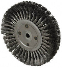 Anderson - 10" OD, 3/4" Arbor Hole, Knotted Steel Wheel Brush - 11/16" Face Width, 2-1/4" Trim Length, 0.014" Filament Diam, 4,500 RPM - Exact Tool & Supply