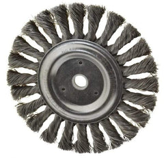 Anderson - 6" OD, 1/2" Arbor Hole, Knotted Steel Wheel Brush - 1/2" Face Width, 1-7/16" Trim Length, 0.0118" Filament Diam, 9,000 RPM - Exact Tool & Supply
