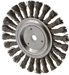 Anderson - 6" OD, 5/8" Arbor Hole, Knotted Steel Wheel Brush - 7/16" Face Width, 1-7/16" Trim Length, 0.025" Filament Diam, 9,000 RPM - Exact Tool & Supply