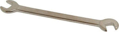 Proto - 1/4" x 7/32" Standard Ignition Open End Wrench - 3" OAL, Double End, Satin Finish, 15° & 60° Head Angle - Exact Tool & Supply
