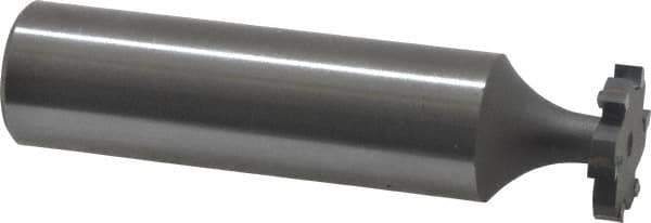 Made in USA - 1/2" Diam x 3/32" Face Width, Carbide-Tipped, 6 Teeth, Shank Connection Woodruff Keyseat Cutter - Uncoated, 2-3/32" OAL x 1/2" Shank, Straight Teeth, ANSI 304, Old Standard 2 - Exact Tool & Supply