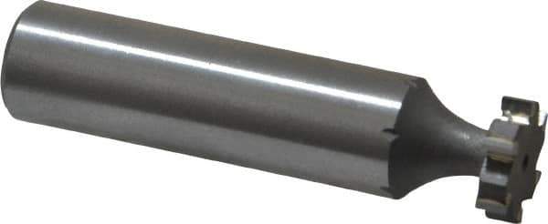 Made in USA - 1/2" Diam x 1/8" Face Width, Carbide-Tipped, 6 Teeth, Shank Connection Woodruff Keyseat Cutter - Uncoated, 2-1/8" OAL x 1/2" Shank, Straight Teeth, ANSI 404, Old Standard 3 - Exact Tool & Supply