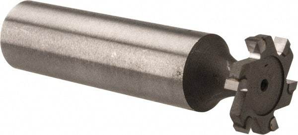 Made in USA - 5/8" Diam x 3/32" Face Width, Carbide-Tipped, 6 Teeth, Shank Connection Woodruff Keyseat Cutter - Uncoated, 2-3/32" OAL x 1/2" Shank, Straight Teeth, ANSI 305, Old Standard 4 - Exact Tool & Supply