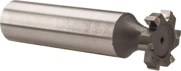 Made in USA - 5/8" Diam x 1/8" Face Width, Carbide-Tipped, 6 Teeth, Shank Connection Woodruff Keyseat Cutter - Uncoated, 2-1/8" OAL x 1/2" Shank, Straight Teeth, ANSI 405, Old Standard 5 - Exact Tool & Supply
