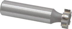Made in USA - 5/8" Diam x 3/16" Face Width, Carbide-Tipped, 6 Teeth, Shank Connection Woodruff Keyseat Cutter - Uncoated, 2-3/16" OAL x 1/2" Shank, Straight Teeth, ANSI 605, Old Standard 61 - Exact Tool & Supply