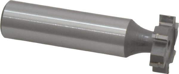 Made in USA - 3/4" Diam x 3/16" Face Width, Carbide-Tipped, 6 Teeth, Shank Connection Woodruff Keyseat Cutter - Uncoated, 2-3/16" OAL x 1/2" Shank, Straight Teeth, ANSI 606, Old Standard 9 - Exact Tool & Supply