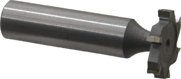 Made in USA - 7/8" Diam x 5/32" Face Width, Carbide-Tipped, 6 Teeth, Shank Connection Woodruff Keyseat Cutter - Uncoated, 2-5/32" OAL x 1/2" Shank, Straight Teeth, ANSI 507, Old Standard 10 - Exact Tool & Supply