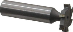 Made in USA - 7/8" Diam x 5/32" Face Width, Carbide-Tipped, 6 Teeth, Shank Connection Woodruff Keyseat Cutter - Uncoated, 2-5/32" OAL x 1/2" Shank, Straight Teeth, ANSI 507, Old Standard 10 - Exact Tool & Supply
