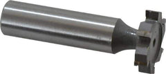 Made in USA - 7/8" Diam x 3/16" Face Width, Carbide-Tipped, 6 Teeth, Shank Connection Woodruff Keyseat Cutter - Uncoated, 2-3/16" OAL x 1/2" Shank, Straight Teeth, ANSI 607, Old Standard 11 - Exact Tool & Supply