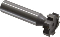 Made in USA - 7/8" Diam x 1/4" Face Width, Carbide-Tipped, 6 Teeth, Shank Connection Woodruff Keyseat Cutter - Uncoated, 2-1/4" OAL x 1/2" Shank, Straight Teeth, ANSI 807, Old Standard A - Exact Tool & Supply