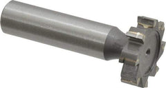 Made in USA - 1" Diam x 1/4" Face Width, Carbide-Tipped, 8 Teeth, Shank Connection Woodruff Keyseat Cutter - Uncoated, 2-1/4" OAL x 1/2" Shank, Straight Teeth, ANSI 808, Old Standard 15 - Exact Tool & Supply