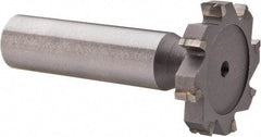 Made in USA - 1-1/8" Diam x 3/16" Face Width, Carbide-Tipped, 8 Teeth, Shank Connection Woodruff Keyseat Cutter - Uncoated, 2-3/16" OAL x 1/2" Shank, Straight Teeth, ANSI 609, Old Standard 16 - Exact Tool & Supply