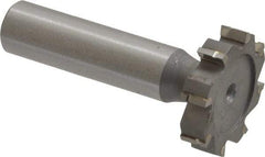 Made in USA - 1-1/8" Diam x 1/4" Face Width, Carbide-Tipped, 8 Teeth, Shank Connection Woodruff Keyseat Cutter - Uncoated, 2-1/4" OAL x 1/2" Shank, Straight Teeth, ANSI 809, Old Standard 18 - Exact Tool & Supply