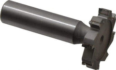 Made in USA - 1-1/4" Diam x 7/32" Face Width, Carbide-Tipped, 8 Teeth, Shank Connection Woodruff Keyseat Cutter - Uncoated, 2-7/32" OAL x 1/2" Shank, Straight Teeth, ANSI 710, Old Standard 20 - Exact Tool & Supply