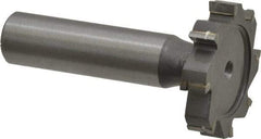 Made in USA - 1-1/4" Diam x 1/4" Face Width, Carbide-Tipped, 8 Teeth, Shank Connection Woodruff Keyseat Cutter - Uncoated, 2-1/4" OAL x 1/2" Shank, Straight Teeth, ANSI 810, Old Standard 21 - Exact Tool & Supply