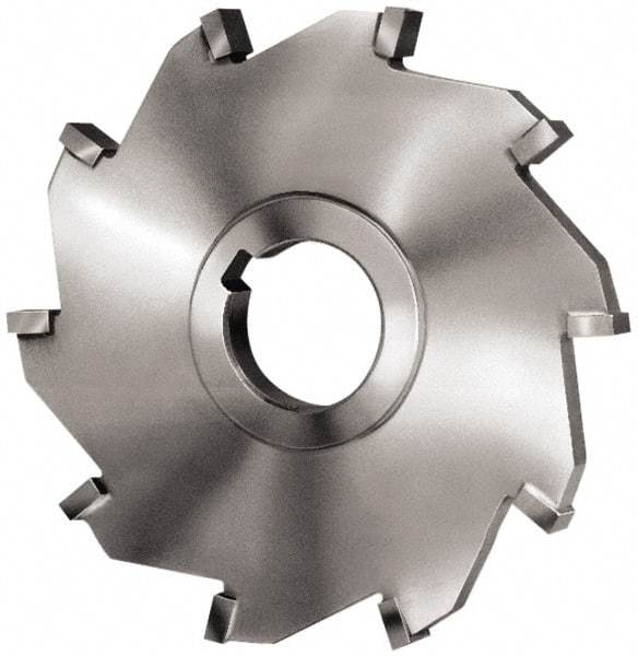 Made in USA - 4" Diam x 1/2" Width of Cut, 8 Teeth, Carbide Tipped Side Milling Cutter - Straight Teeth, Uncoated - Exact Tool & Supply