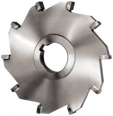 Made in USA - 5" Diam x 1/2" Width of Cut, 6 Teeth, Carbide Tipped Side Milling Cutter - Straight Teeth, Uncoated - Exact Tool & Supply