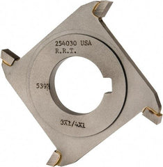 Made in USA - 3" Diam x 1/4" Width of Cut, 4 Teeth, Carbide Tipped Side Milling Cutter - Straight Teeth, Uncoated - Exact Tool & Supply