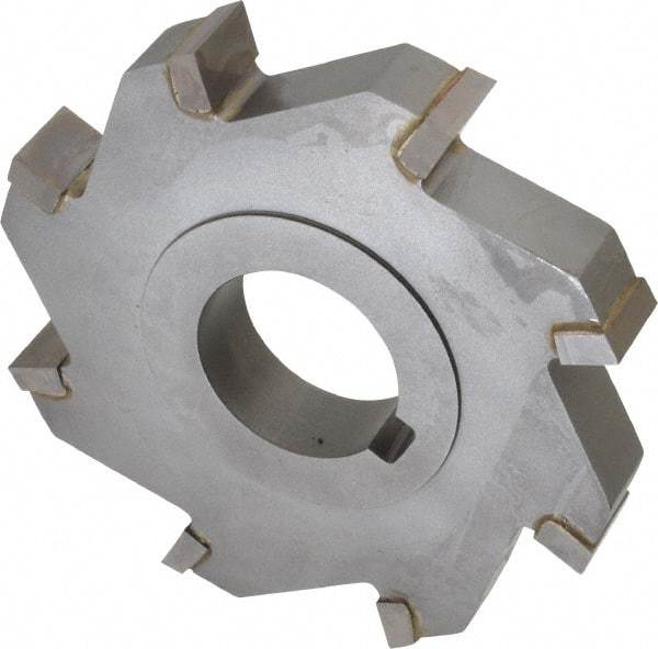 Made in USA - 4" Diam x 5/8" Width of Cut, 8 Teeth, Carbide Tipped Side Milling Cutter - Straight Teeth, Uncoated - Exact Tool & Supply