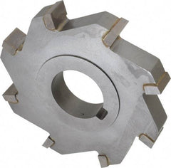 Made in USA - 4" Diam x 5/8" Width of Cut, 8 Teeth, Carbide Tipped Side Milling Cutter - Straight Teeth, Uncoated - Exact Tool & Supply