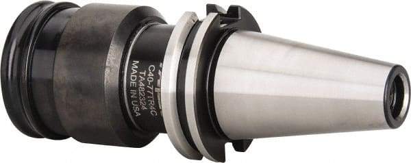 Parlec - CAT40 Taper Shank Rigid Tapping Adapter - #6 to 1-5/8" Tap Capacity, 3-3/4" Projection, Quick Change, Through Coolant - Exact Tool & Supply