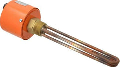 Value Collection - 2 Element, 9-1/4" Immersion Length, Standard Housing, Copper Pipe Plug Immersion Heater - 1 Phase, 120 Volt, 2,000 Watt, 60 Watts/Sq In, Brass Plug - Exact Tool & Supply