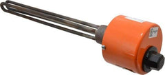 Value Collection - 2 Element, 12-3/4" Immersion Length, Standard Housing, Steel Pipe Plug Immersion Heater - 1 Phase, 120 Volt, 1,000 Watt, 22 Watts/Sq In, Steel Plug - Exact Tool & Supply