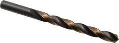 Michigan Drill - 25/64" 118° High Speed Steel Jobber Drill - Oxide/Gold Finish, Right Hand Cut, Spiral Flute, Straight Shank, 5-1/8" OAL, Split Point - Exact Tool & Supply